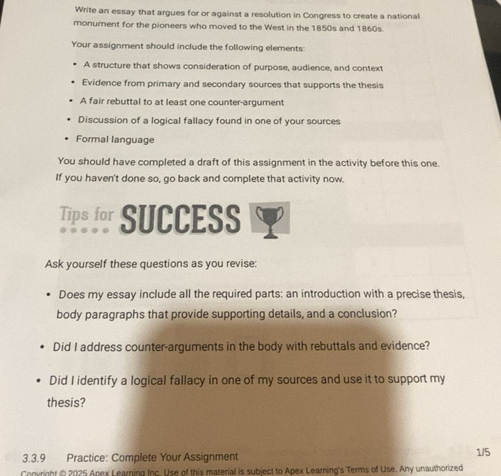 Solved: Write an essay that argues for or against a resolution in ...