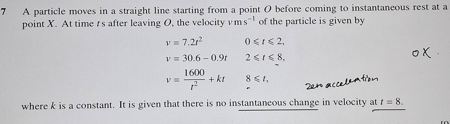 Selesai:A particle moves in a straight line starting from a point O ...