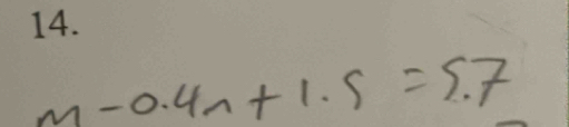 m-0.4n+1.9=5.7