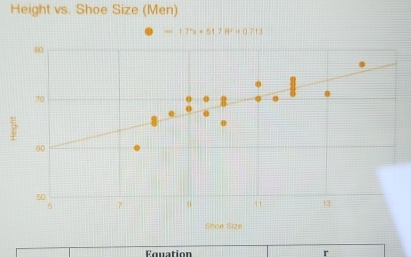 Height vs. Shoe Size (Men)
Equation r