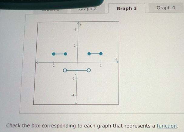 Solved: Graph 2 Graph 3 Graph 4 Check the box corresponding to each ...