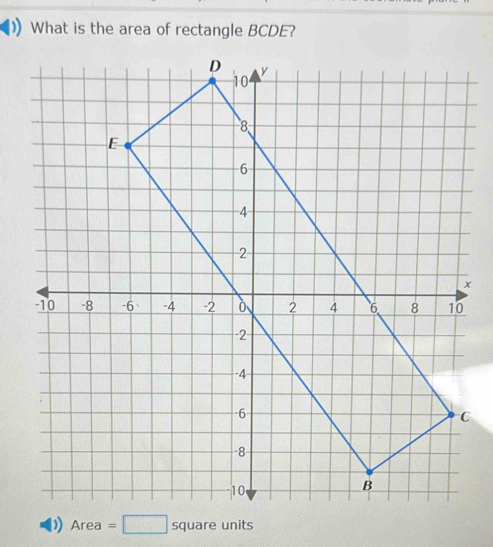 What is the area of rectangle BCDE?