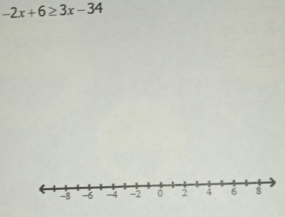 -2x+6≥ 3x-34