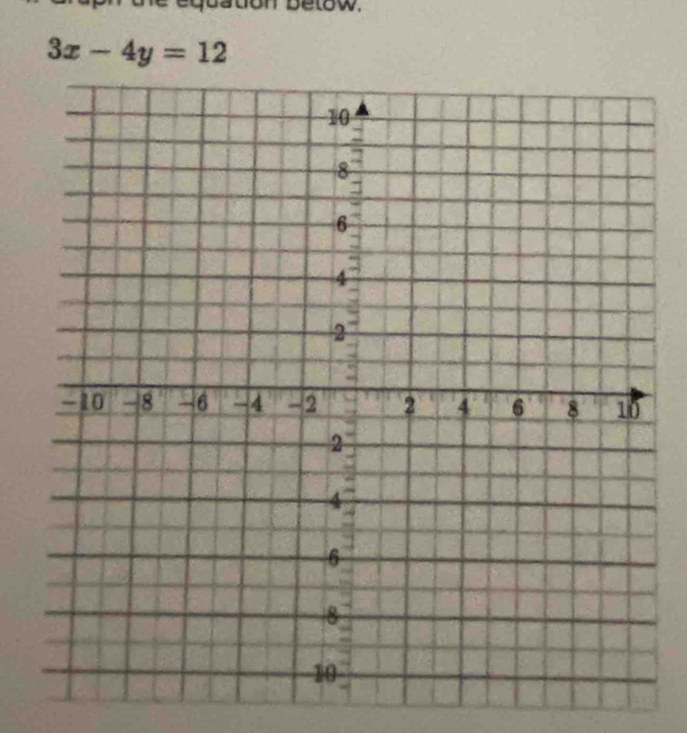 betow.
3x-4y=12