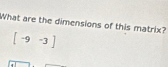 What are the dimensions of this matrix?
[-9-3]