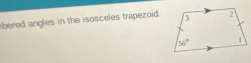 bered angles in the isosceles trapezoid.