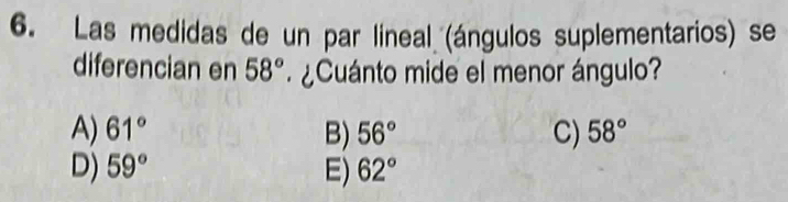 Solved: Las medidas de un par lineal (ángulos suplementarios) se ...