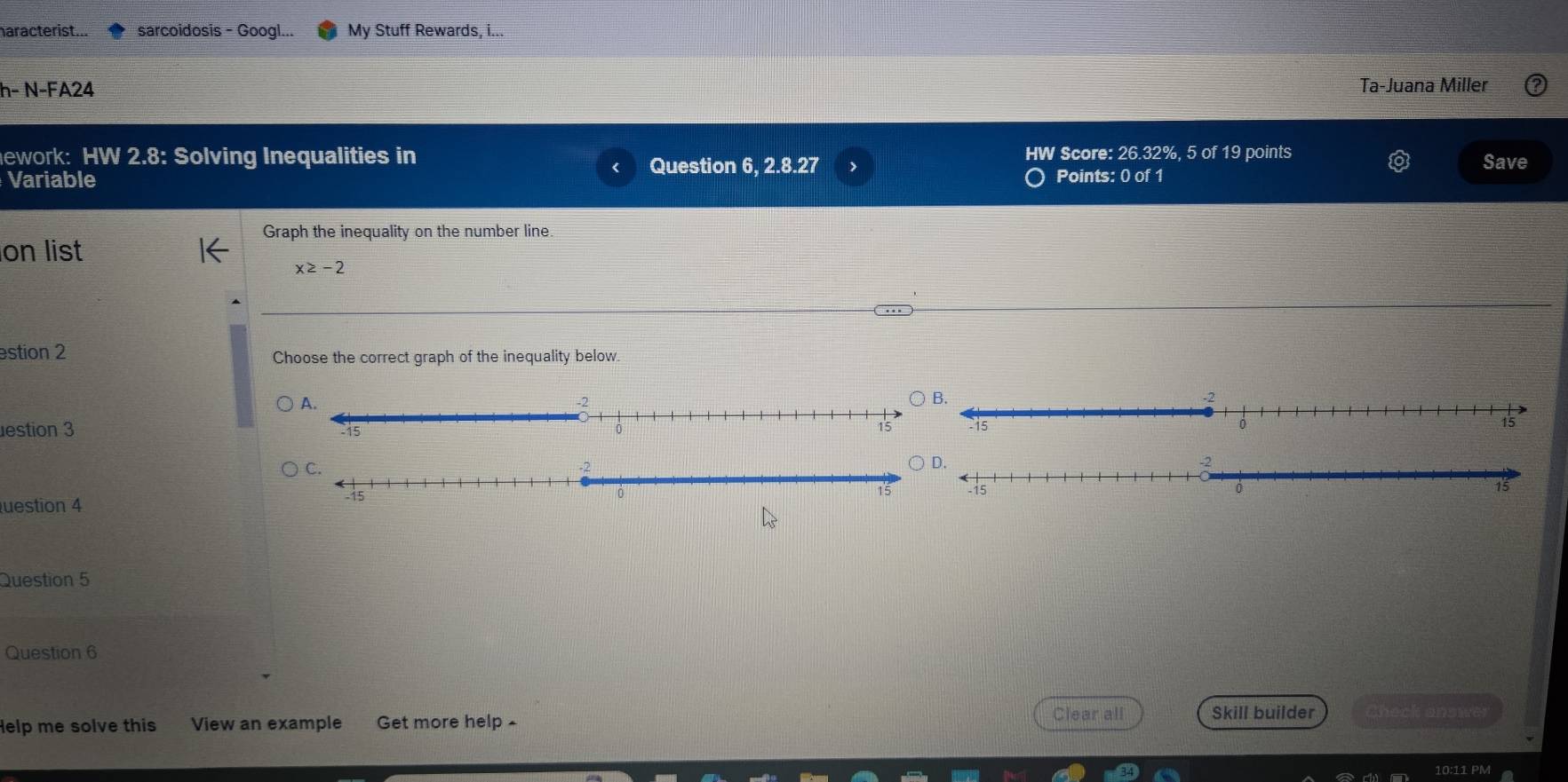 Solved: haracterist... sarcoidosis - Googl... My Stuff Rewards, i... h ...