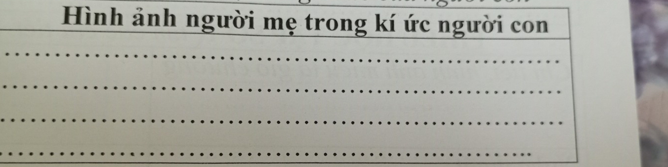 Hình ảnh người mẹ trong kí ức người con