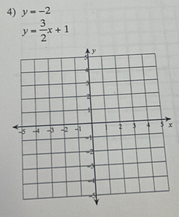 y=-2
y= 3/2 x+1
x