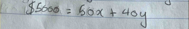 $5000=50x+40y