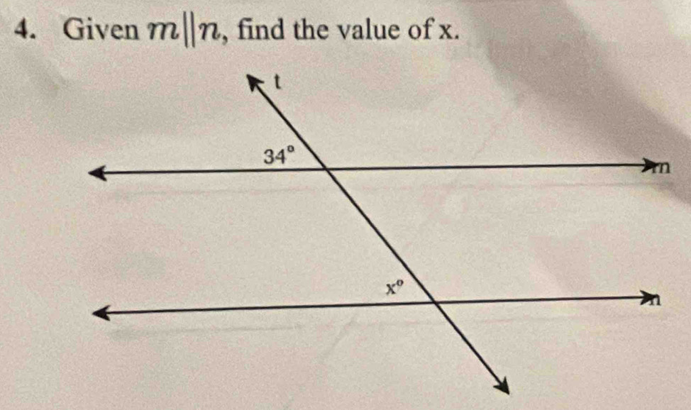 Given m||n , find the value of x.