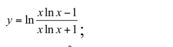 y=ln  (xln x-1)/xln x+1 ;