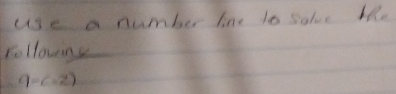 use a number line to salve the 
rollowng
q=(-2)