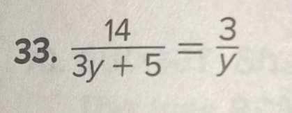  14/3y+5 = 3/y 