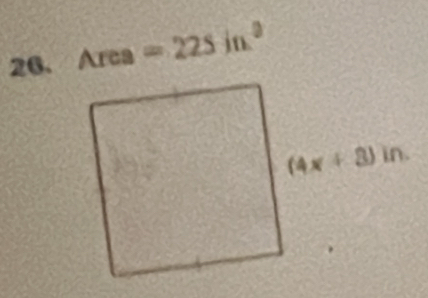 Area=225in^2