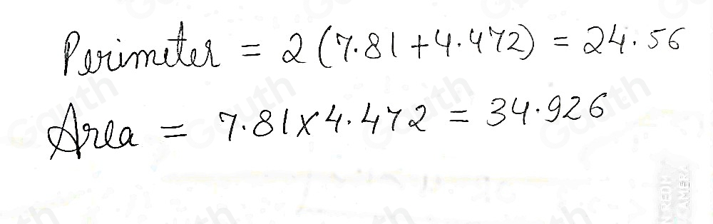 Solved: Rectangle Perim/circ:_ Area: _ [Math]