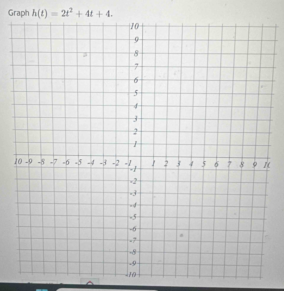 Graph h(t)=2t^2+4t+4. 
(