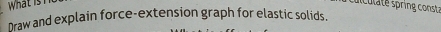 What is si cu l é i const 
Draw and explain force-extension graph for elastic solids.