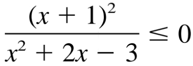 frac (x+1)^2x^2+2x-3≤ 0