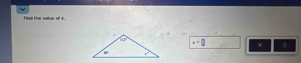 Find the value of X.
x=
× 5