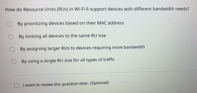 Solved: How do Resource Units (RUs) in Wi-Fi 6 support devices with ...