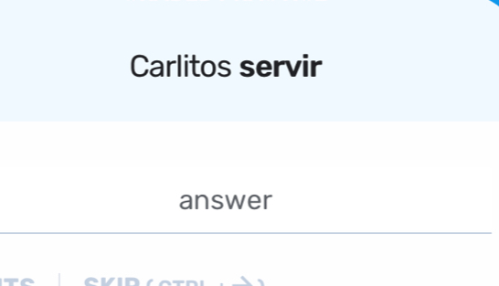 Carlitos servir 
answer