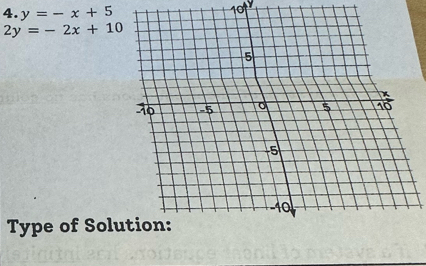 y=-x+5
10
2y=-2x+10
Type of Solu