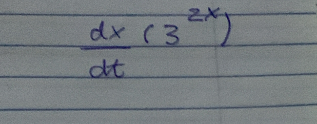  dx/dt (3^(2x))