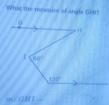 What the measure of angle GHI?
m∠ GHI= |