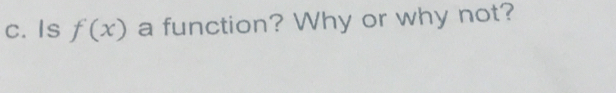 Is f(x) a function? Why or why not?