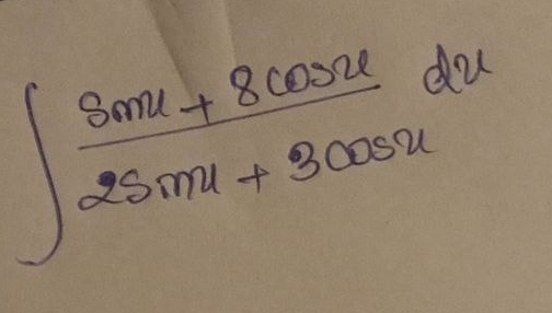 ∈t  (sin u+8cos u)/2sin u+3cos u du