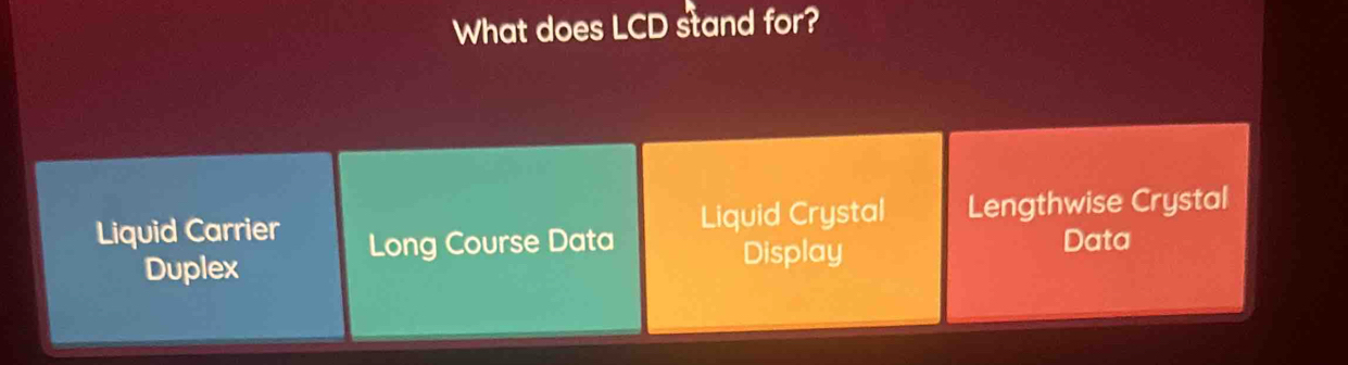 What does LCD stand for?