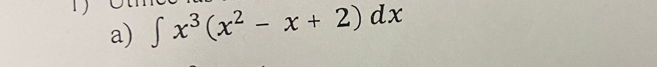 ∈t x^3(x^2-x+2)dx