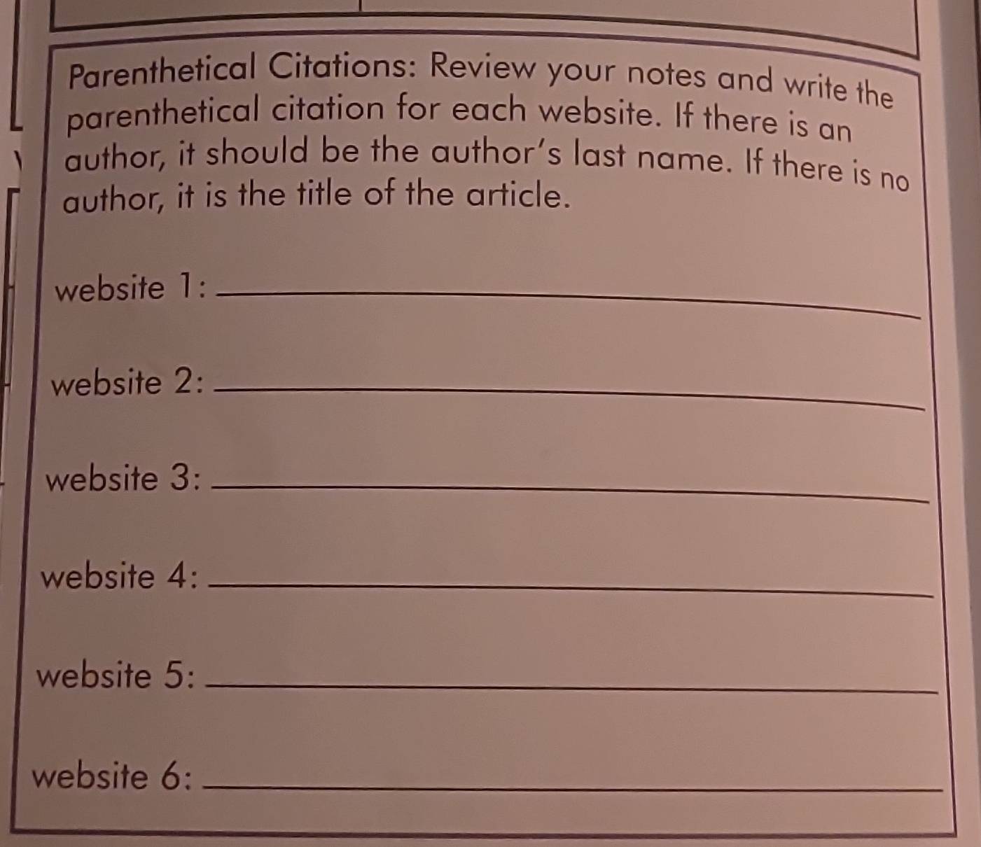 Solved: Parenthetical Citations: Review your notes and write the ...