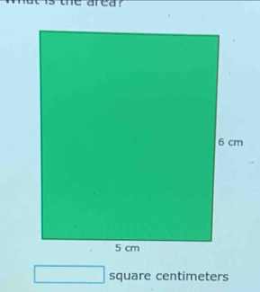 area ? 
square centimeters