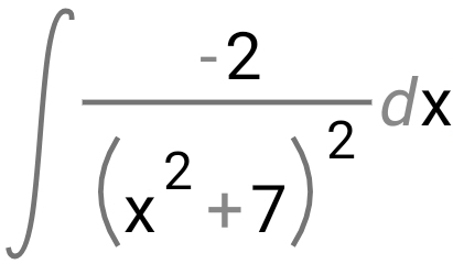 ∈t frac -2(x^2+7)^2dx