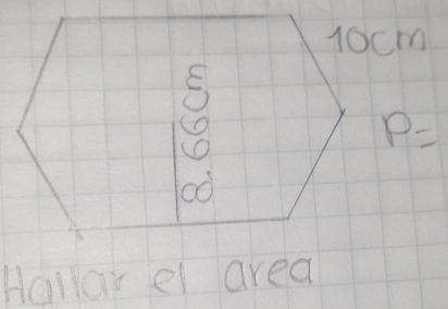 P=
Hallar el area