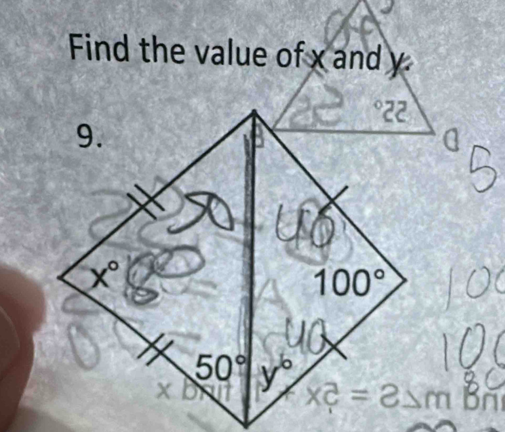 Find the value of x and
bn