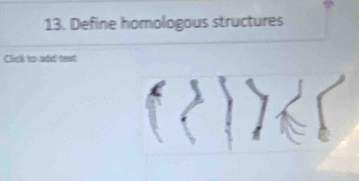 Define homologous structures 
Cist to aéd taxt