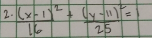 frac (x-1)^216+frac (y-11)^225=1