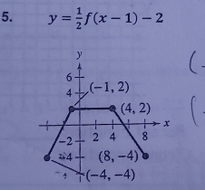 y= 1/2 f(x-1)-2