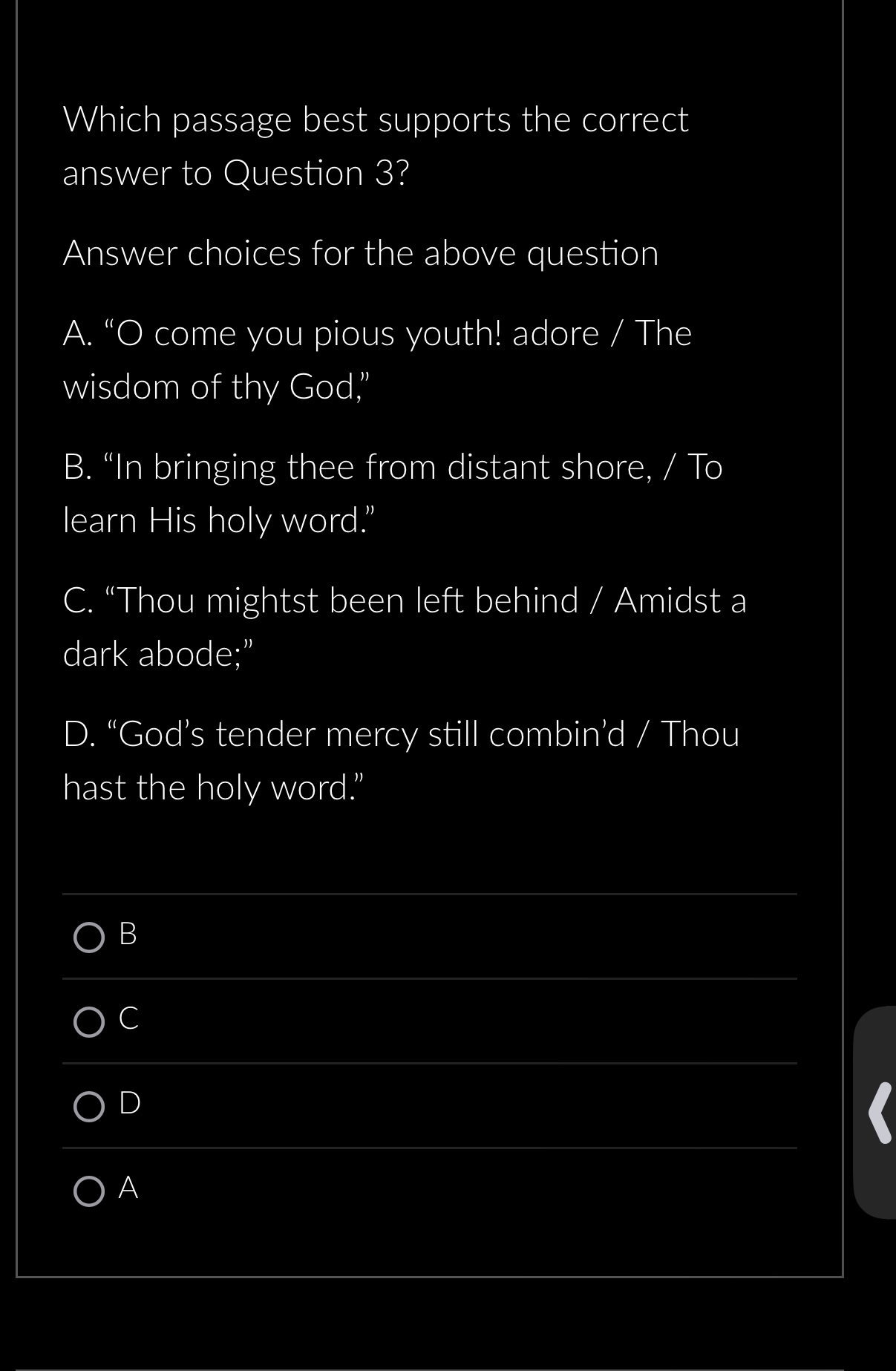 Solved: Which passage best supports the correct answer to Question 3 ...