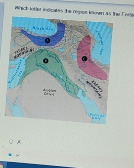 Which letter indicates the region kertil
A
R