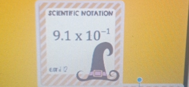 SCIENTIFIC NOTATION
9.1* 10^(-1)
EPT=12