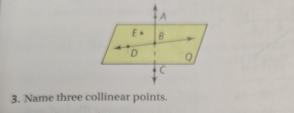 Name three collinear points.