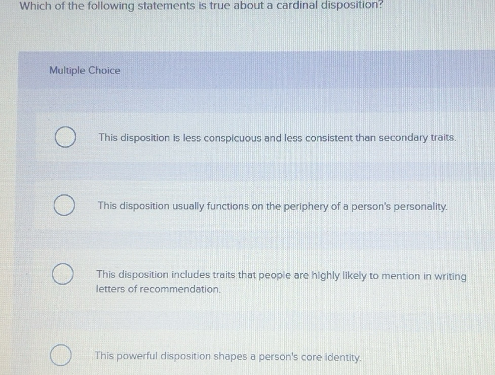 Solved: Which of the following statements is true about a cardinal ...