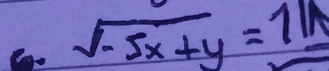 sqrt(-5x+y)=1_ IN