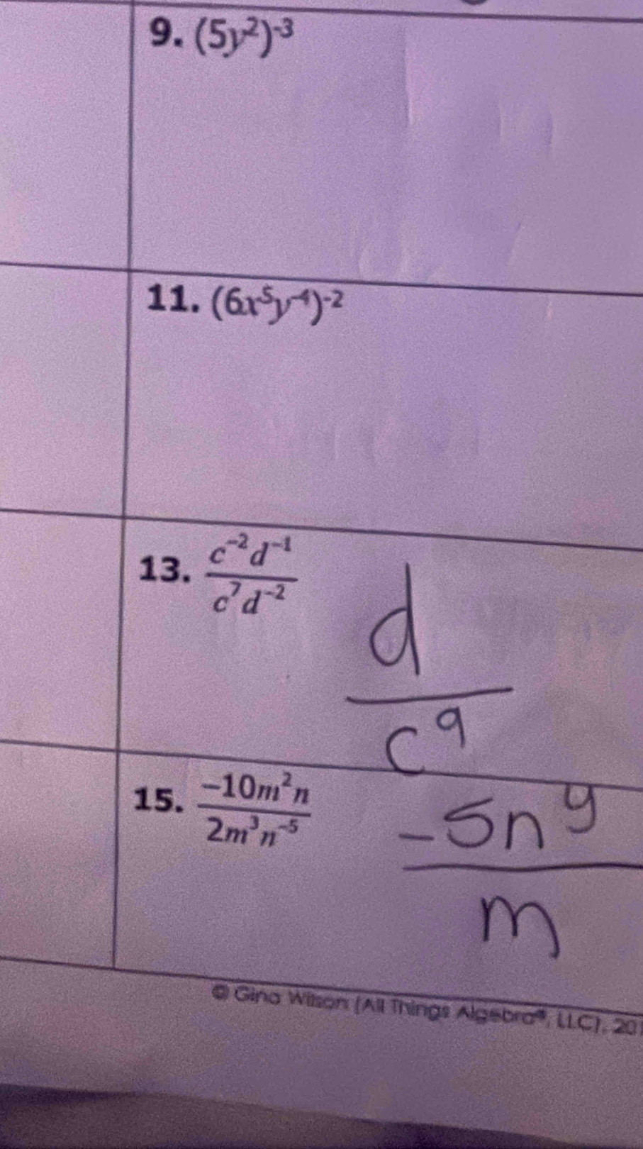 (5y^2)^-3
C), 20