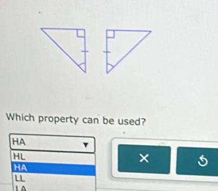 Which property can be used?
HA
HL
×
HA
LL
Ⅰ A